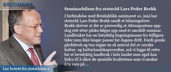 Ingresstekst om Lars Peder Brekk. Han har sendt en hilsen til Breidablikk-seminarene. Klikk for å lese brevet (pdf).